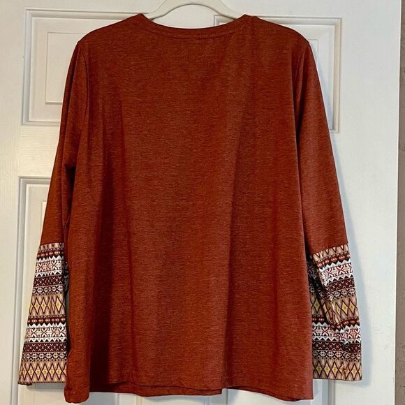 Emory Rose Women’s Crew Neck Design Long Sleeve Blouse XXXL - Picture 3 of 10